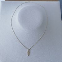 Halskette Feder 925 Sterling Silber vergoldet