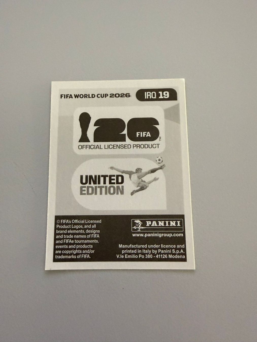 Panini Carte collezionabili: Carte panini 2026 - IRQ 19 – Nuovo (secondo la descrizione) da La Neuveville venduto da Ibo2300 1