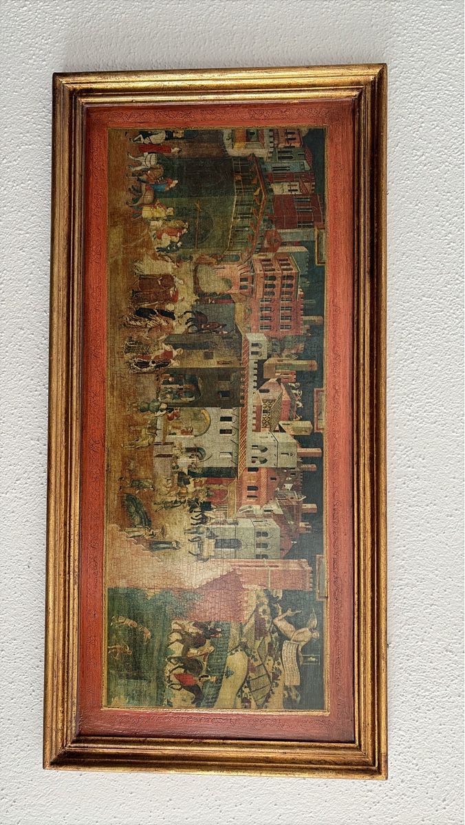 Tableaux: Ambrogio Lorenzetti, Druck, Mittelalterliches Dorf – D'occasion à Pratteln par stefan456