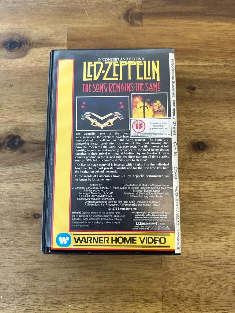 Alle VHS: LED Zeppelin The Song Remains the Same VHS Pal – Gebraucht aus Belp von B7L0 1