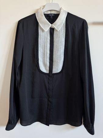Chemisier Armani Jeans noir et blanc, taille 40.