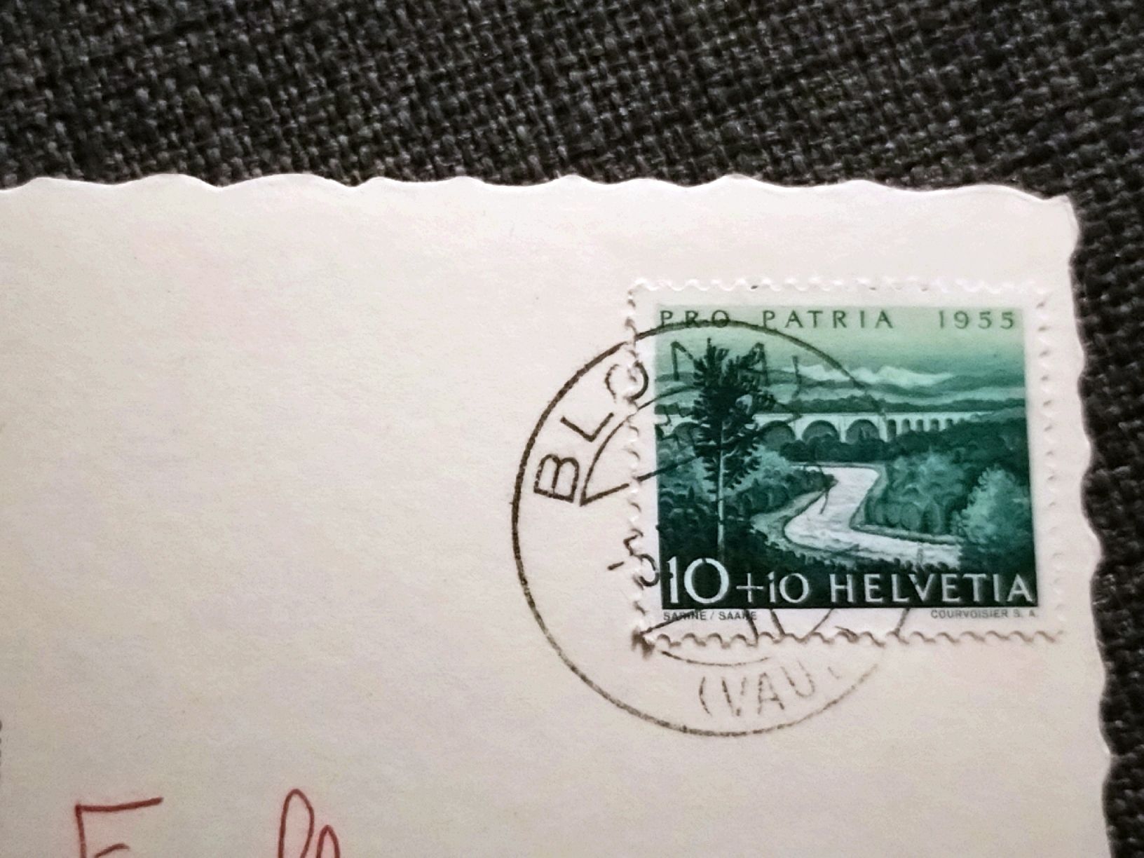 Ansichtskarten: Carte postale Château de Blonay 1955 Pro Patria Vaud – Gebraucht aus Farvagny-le-Grand von LaCaverne 2