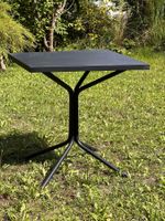 Outdoor Schaffner Table Black Square Metal Base Used