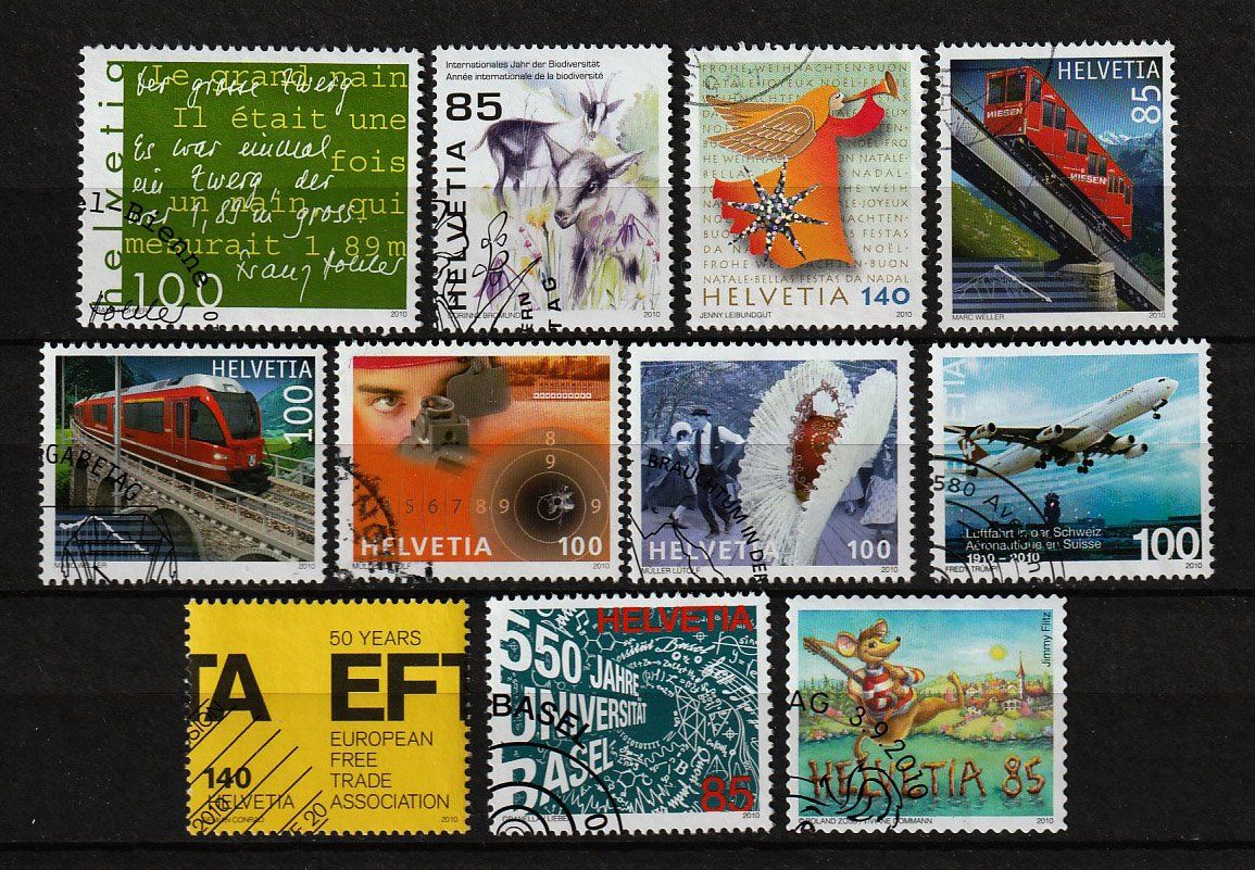 Tutti i francobolli: 2010 Div. Schweizer Briefmarken meist ETS – Usato da Arlesheim venduto da gaugi43