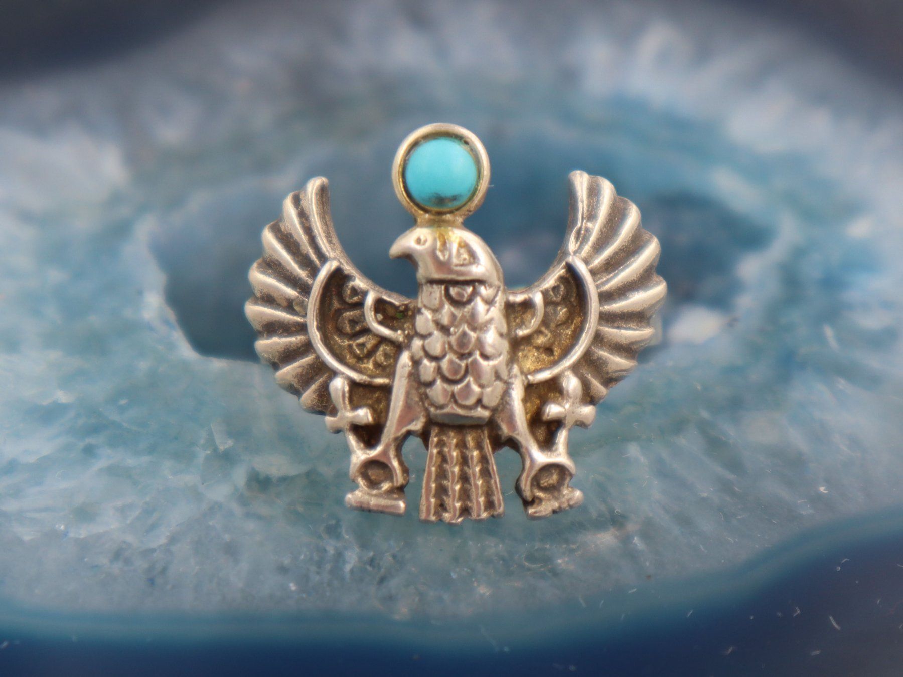 Ringe: Silber Ring, Türkis, Adler Mexiko Gr 54-55 – Gebraucht aus Baden von swiss-alps