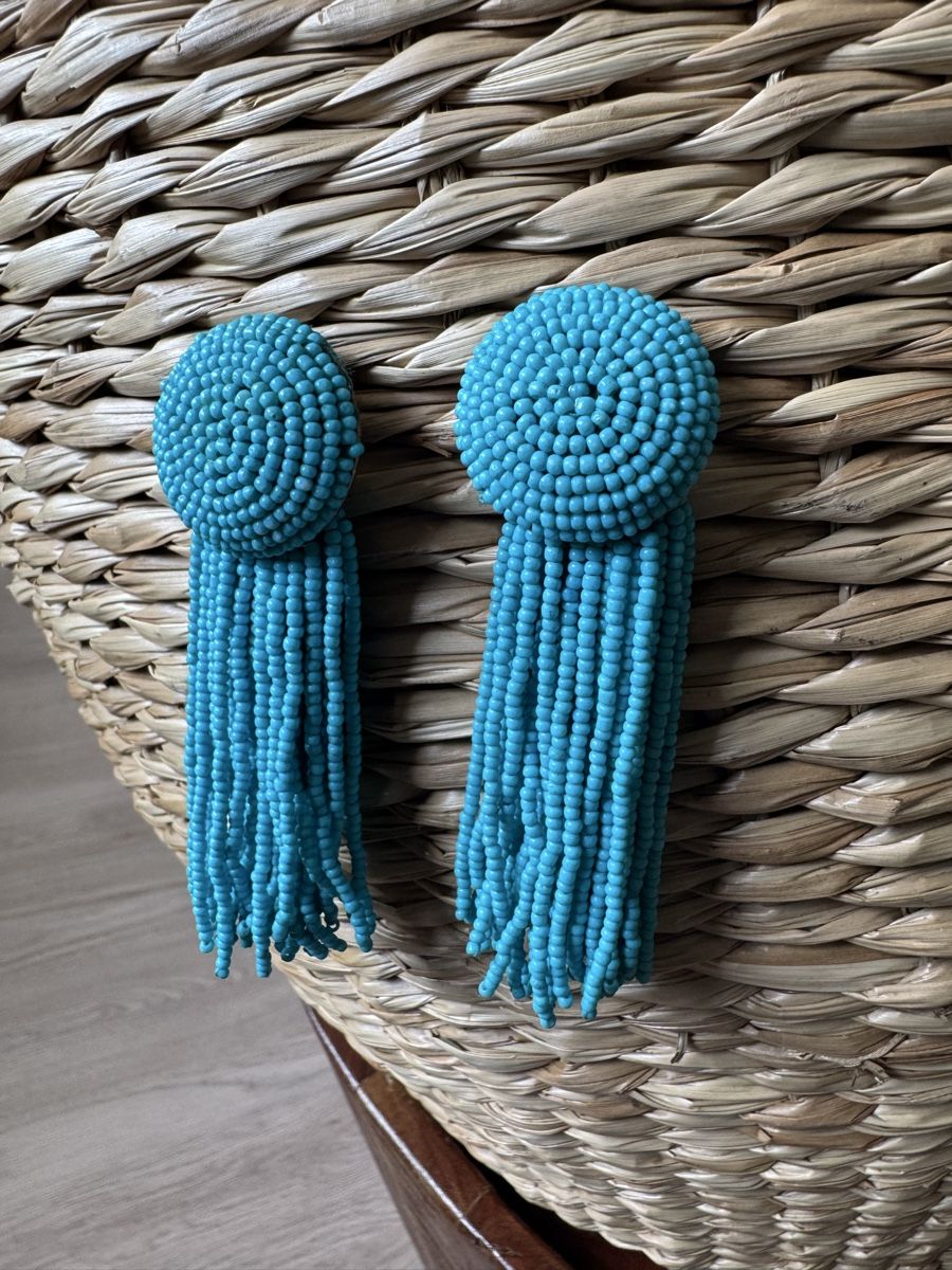 Orecchini pendenti & Orecchini a lobo: Blaue Perlen Ohrringe Sommer-Look Hänger Boho – Usato da Wettingen venduto da JasminL92-3