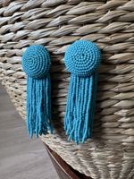 Blaue Perlen Ohrringe Sommer-Look Hänger Boho