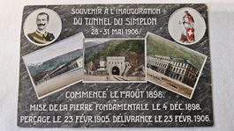 Ancienne carte postale, Inauguration tunnel du Simplon 1906