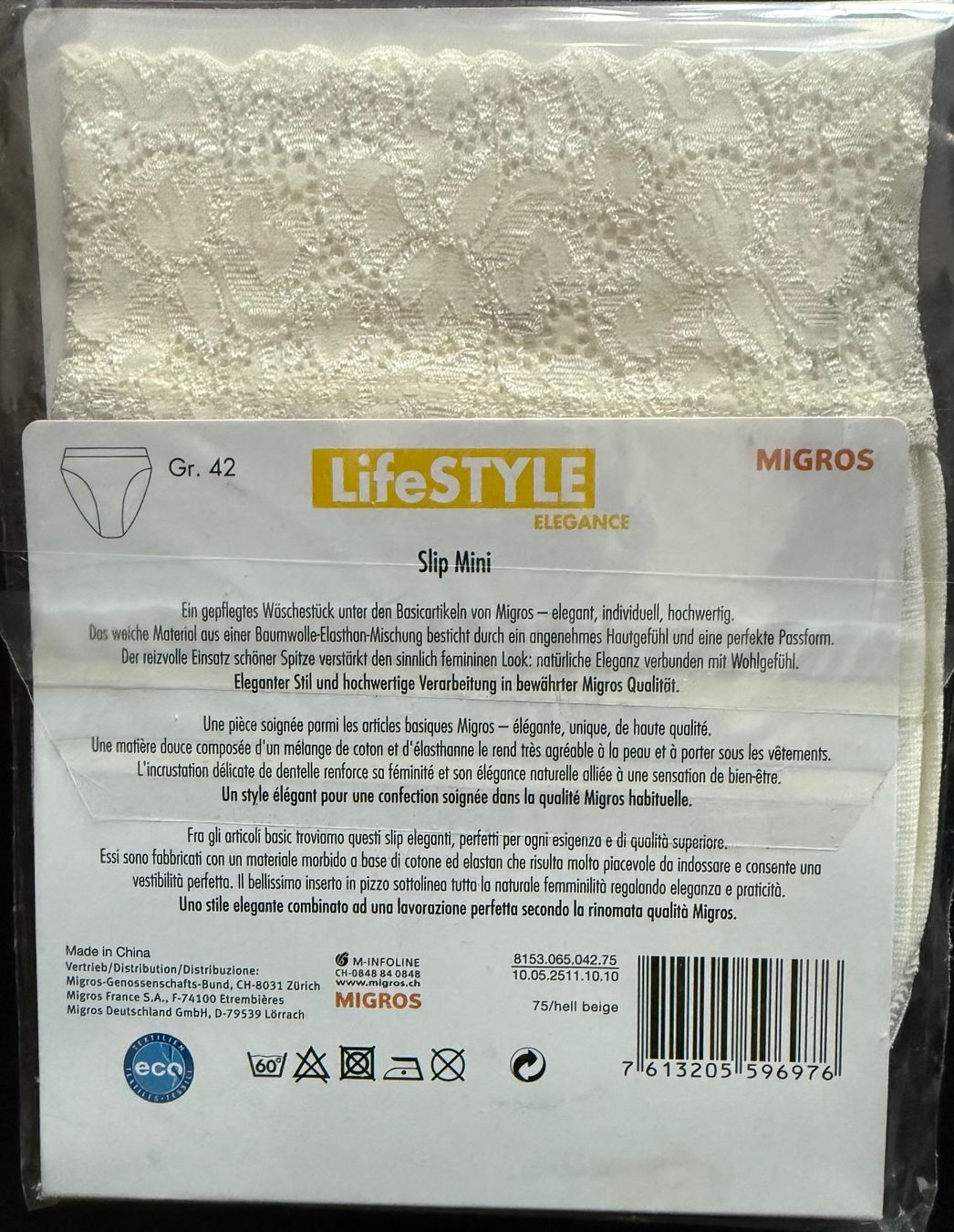 Migros Altra biancheria intima: Slip LifeStyle Elegance Mini creme, mit Spitze – Nuovo e nell'imballaggio originale da Zäziwil venduto da kreative-ideen 1