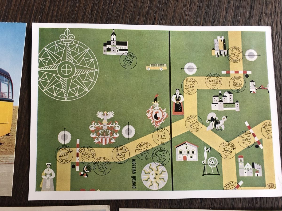 Cartoline postali: 9 offizielle Werbekarten POSTAUTO PTT – Usato da Lufingen venduto da Rac0 3
