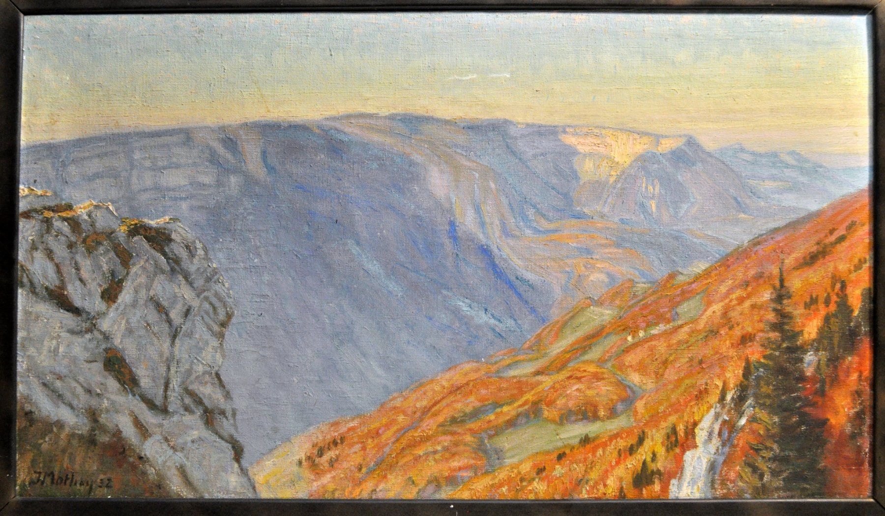 Dipinti: Tableau signé Jacques Mathey "Creux-du-Van" 1932 – Usato da Neuchâtel venduto da Neuchatel 1