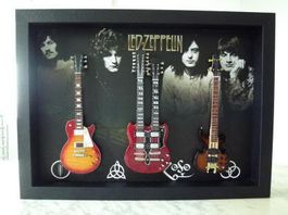 Bild LED ZEPPELIN, 3 Modell Gitarren, Unikat (B.50cmxH.37cm)
