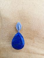 Pendentif Lapis Lazuli en Argent Sterling, Forme Goutte Neuf