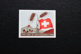 VPF. ABT. 4 - AKTIVDIENST 1940  Marke geschnitten