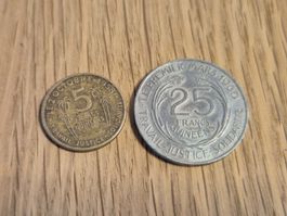 Guinea 5 Francs 1959 und 25 Francs 1962 - selten!