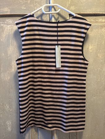 G White . Canotta Reversibile - riga nero-sabbia - 40/XS
