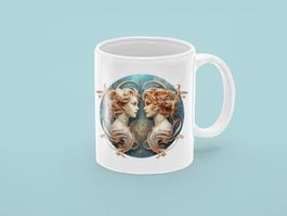 Keramik Tasse Sternzeichen Zwillinge NEU