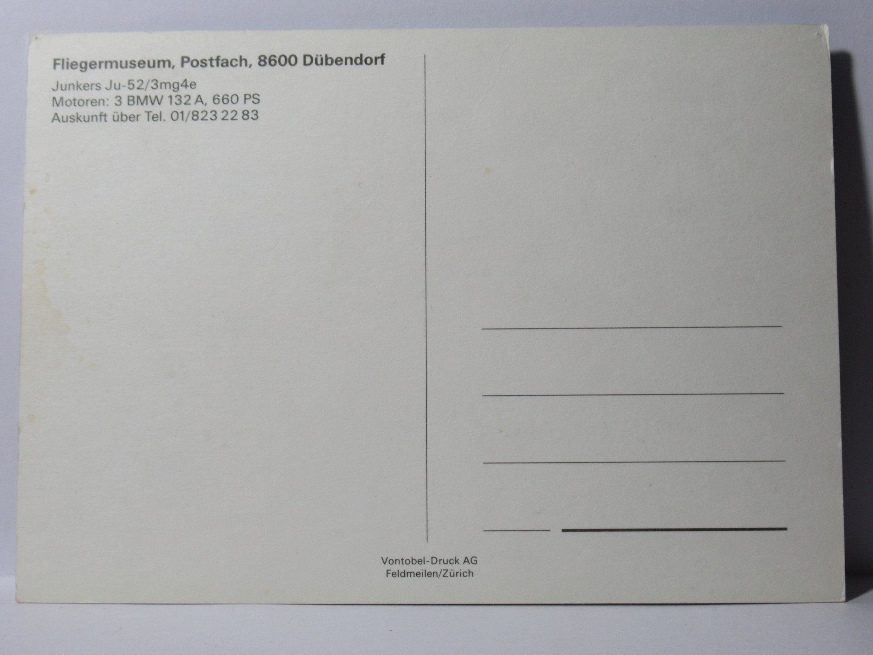 Cartoline postali: Flugzeug , Jungers  Ju - 52 / 3mg4e – Nuovo (secondo la descrizione) da Grenchen venduto da Bluemchen1900 1