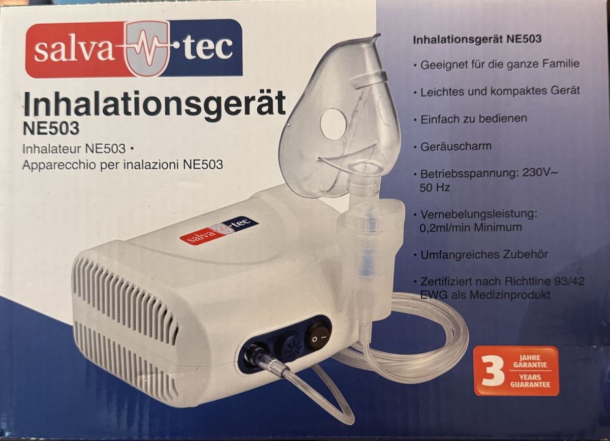 Attrezzature mediche: salvatec Inhalationsgerät NE503 – Nuovo e nell'imballaggio originale da Basel venduto da maulwurf012