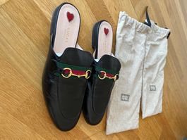 Gucci Horsebit Mules aus schwarzem Leder – Gr. 40