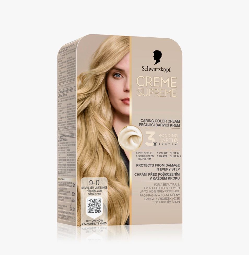 Tinte: Schwarzkopf Creme Supreme Permanent-Haarfarbe 3-er Pack 9-0 – Nuovo e nell'imballaggio originale da Walde AG venduto da Annviolaina30