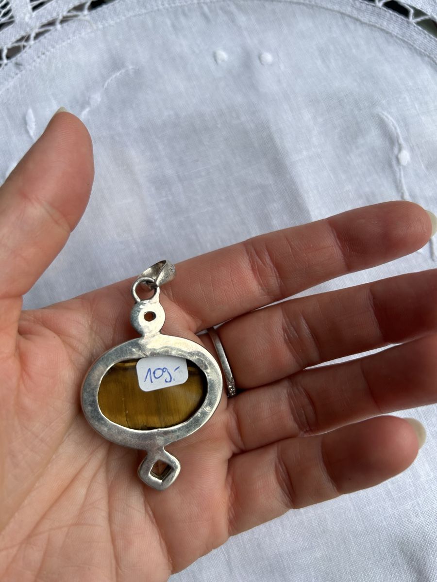 Ciondoli: Silber Anhänger mit Tigerauge – Nuovo (secondo la descrizione) da Birsfelden venduto da Exclusivity 1