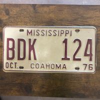 🇺🇸 1976 Vintage U.S. Autoschild - Mississippi BDK 124