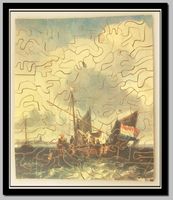 Altes Holzpuzzle Schiff in Seenot 104 Teile