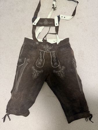 Man Trachtenlederhose Kniebund Gr. 48, Top Zustand!