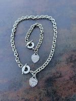 Tiffany & Co. 925 Silber Herz Halskette & Armband im Set