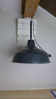 Antike Fabriklampe mit schwarzem Emailschirm (E27)
