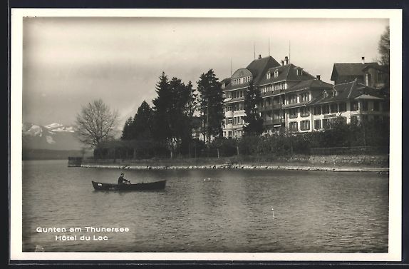 Cartoline postali: AK Gunten /Thunersee, Hotel du Lac – Usato da Berlin venduto da bartko-reher
