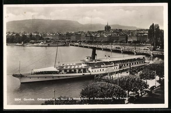Cartoline postali: Genève, Débarcadère du Quai du Mont-B – Usato da Berlin venduto da bartko-reher