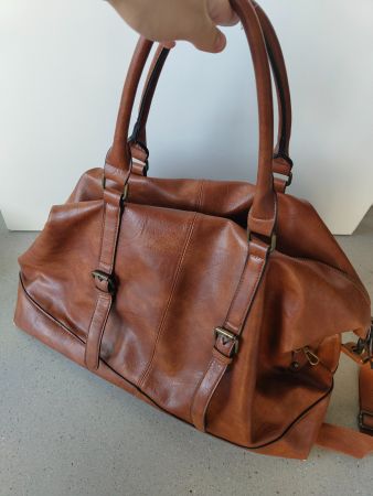 Grosse Handtasche / Weekender – Braun mit Vintage-Hardware