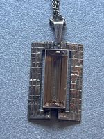 Silver Pendant Necklace with Smoky Quartz, Stylish! (53)