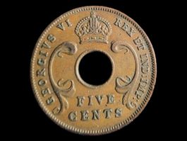 EAST AFRICA 5 CENTS 1943 SA