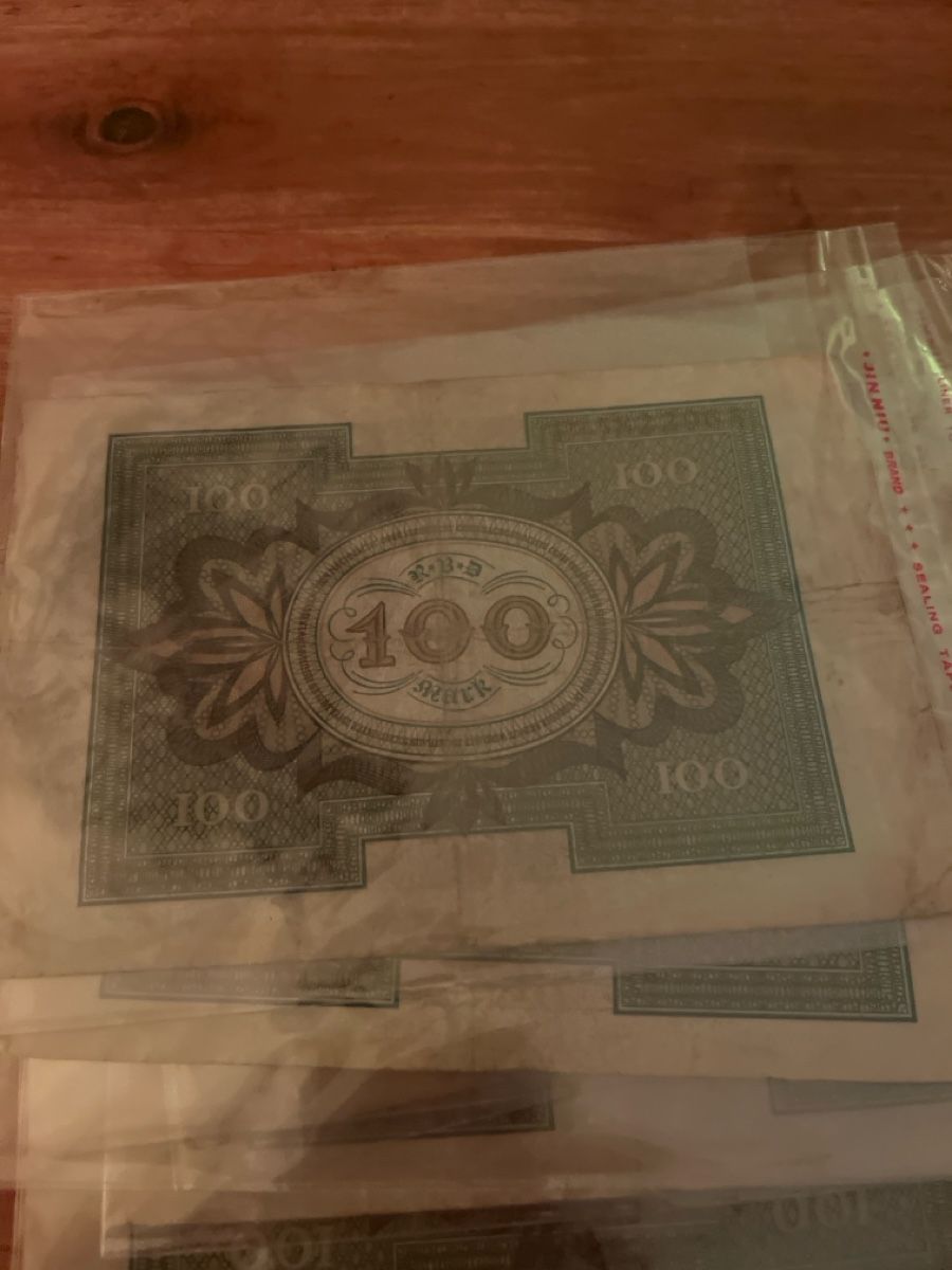 Banknoten: Hundert Mark 1920 – Gebraucht aus Dietikon von Ute7092 1