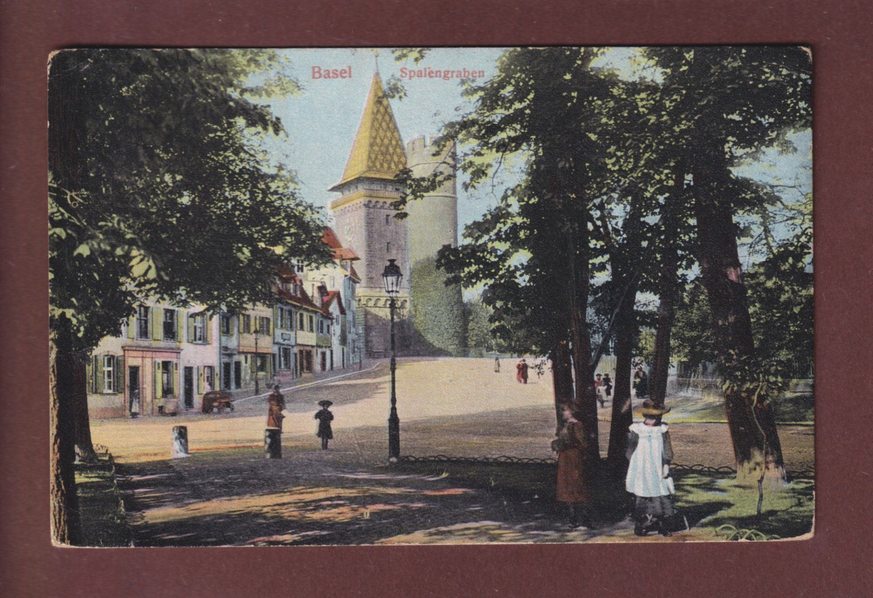 Cartoline postali: BASEL - Spalengraben - 1906 – Usato da Pully venduto da nicecards