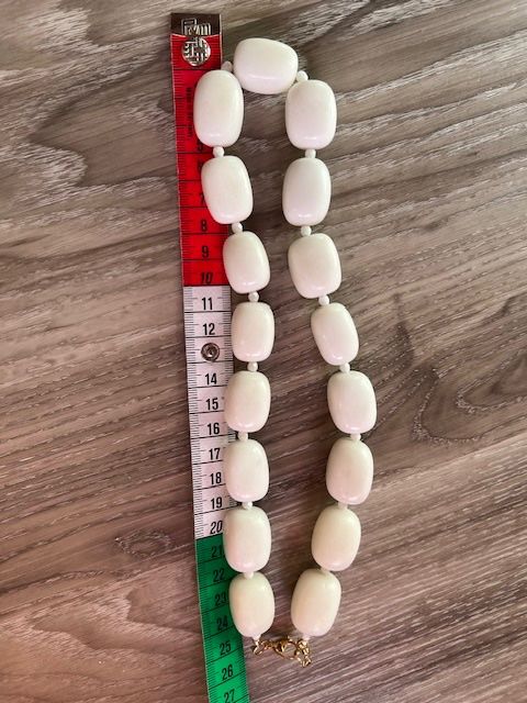 Catenine: Sehr schöne Kette - echte weisse Jade kette – Usato da Neerach venduto da romiping 4