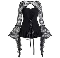 Gothicbluse m. Spitze Gr S *neuwertig*