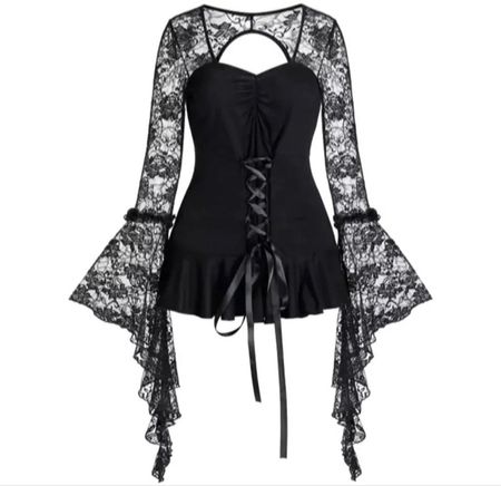 Gothicbluse m. Spitze Gr S *neuwertig*