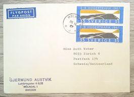 TR69 Enveloppe + Timbre Suede 1967