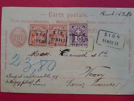 1893: Fahrpost-Brief von SION nach VEVEY mit 30Rp.