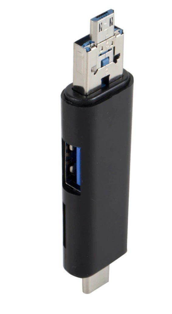 Lettori di schede: Universal USB und microSD Reader 3in1 USB-C/USB-A/microUSB – Nuovo e nell'imballaggio originale da Rorschacherberg venduto da elektrofreak 5