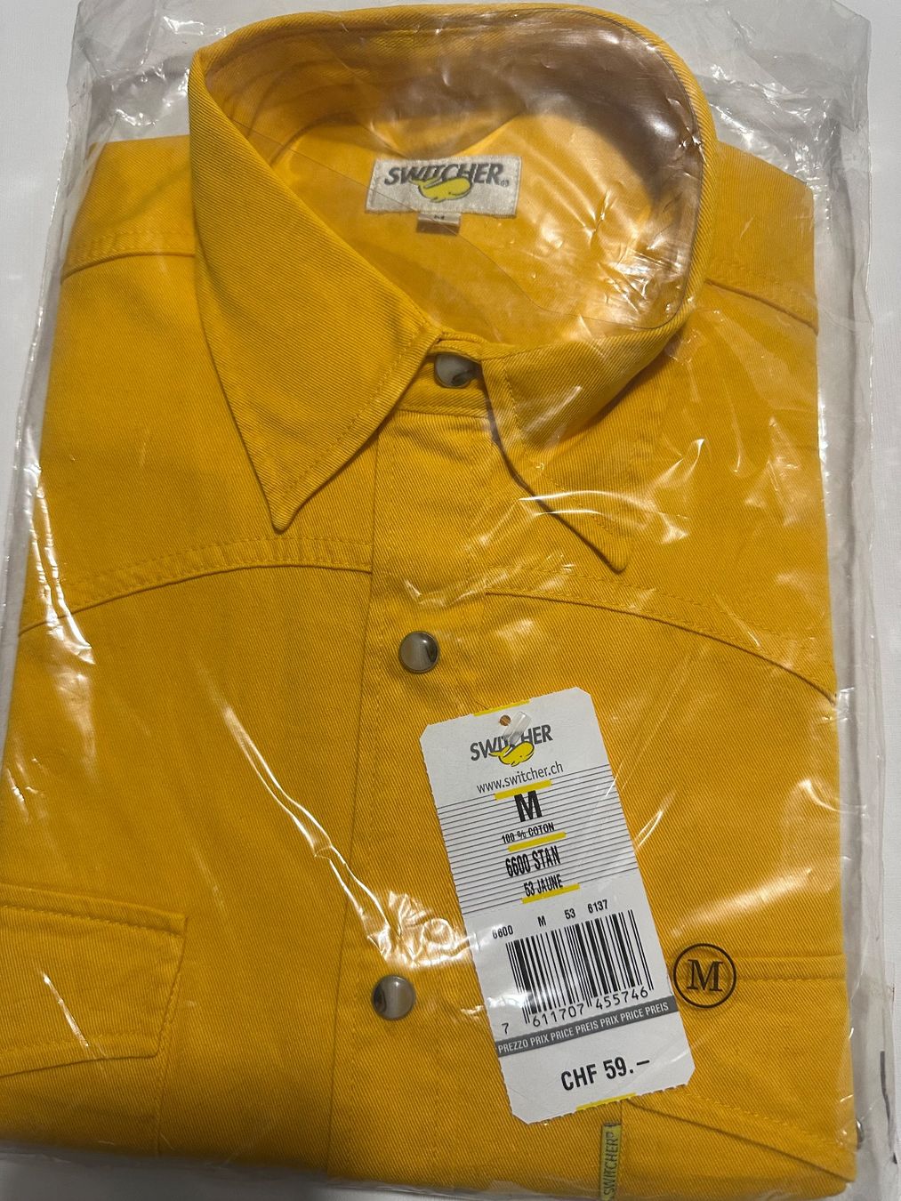 Camicie: Hemden Switcher Stan - gelb Grösse M – Nuovo e nell'imballaggio originale da Bern venduto da Baron010 1