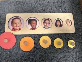 Learning Puzzle Faces Set Wooden Montessori Kids Toy