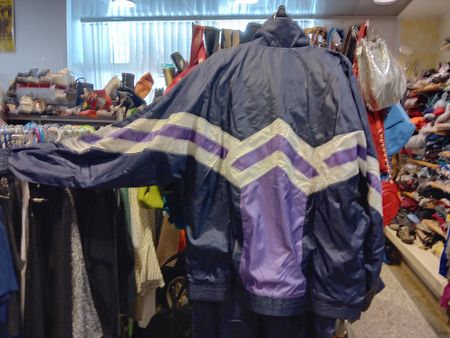 Adidas tuta sportiva vintage anni 90 blu viola taglia L / XL