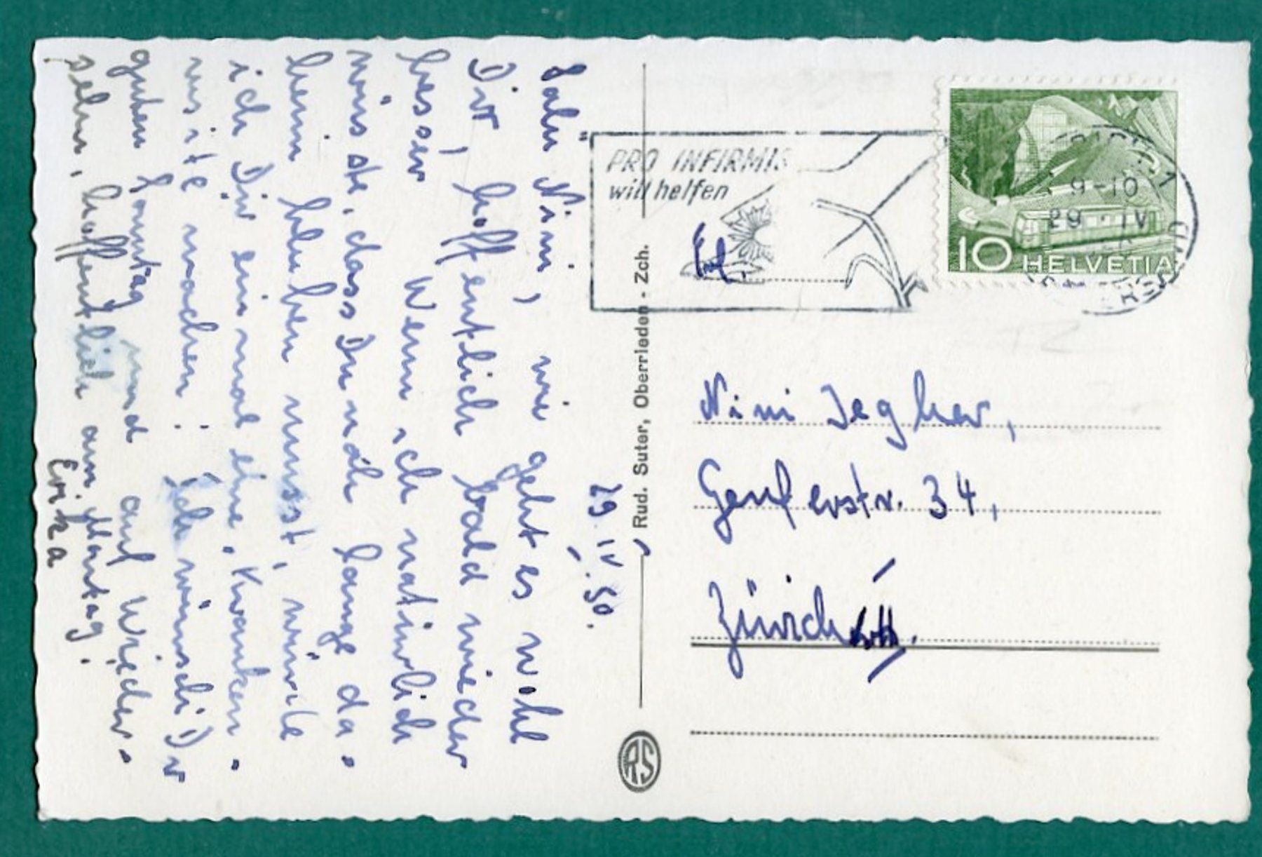 Cartoline postali: Winterthur, Stadtkirche, 1950, gelaufen – Usato da Sargans venduto da Hausi1951 1