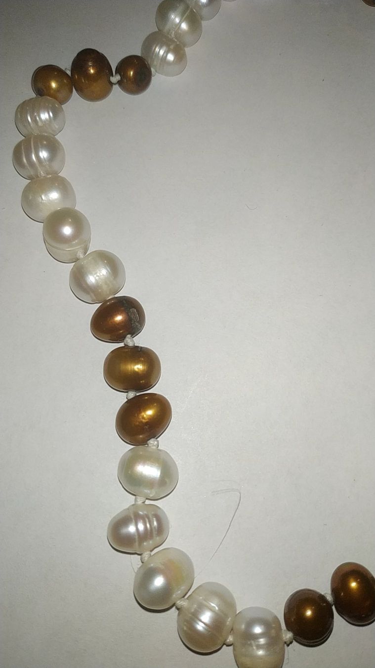 Ketten: Weiss, braune Süsswasserperlen Kette 50cm – Neu und originalverpackt aus Münchenbuchsee von Daniel0133 2