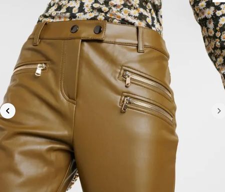 Neue DOROTHEE SCHUMACHER vegan Lederhose Olive Grösse 2